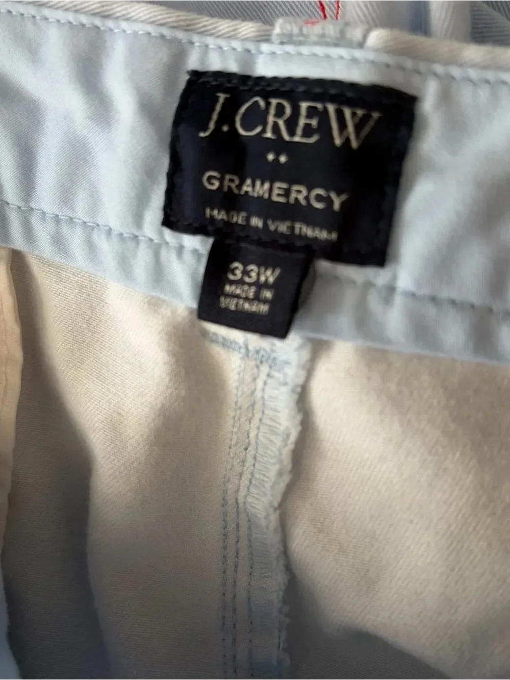 J.Crew Gramercy chino shorts,light blue w/ flamingo pattern size 33.